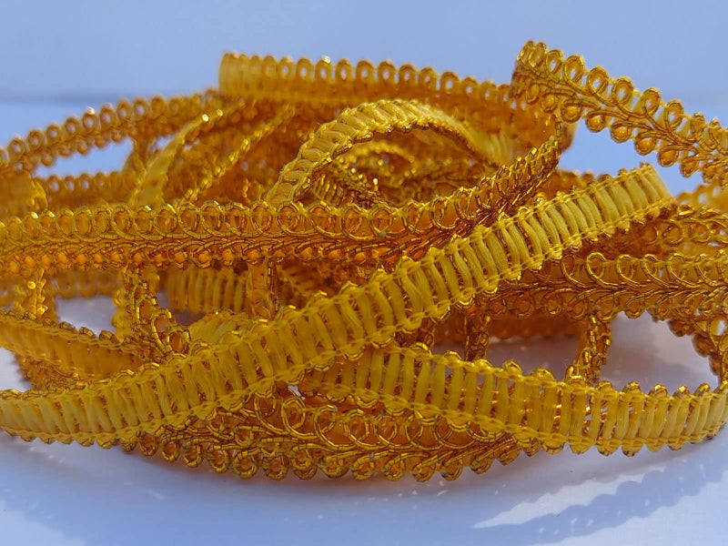 MONIDOOR 3/8 Inch Gimp Braid Trim 50 Yards for Upholstery Costume DIY Crafts (1330 Dark Gold) - Image 2